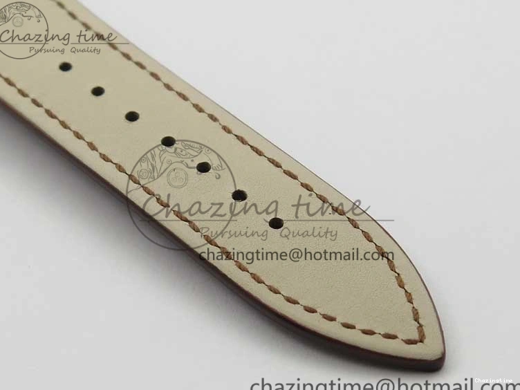 0302 Villeret 6654 SS Complicated Function OMF 1:1 Best Edition White Dial on Brown Leather Strap A6654 V Popular 7904